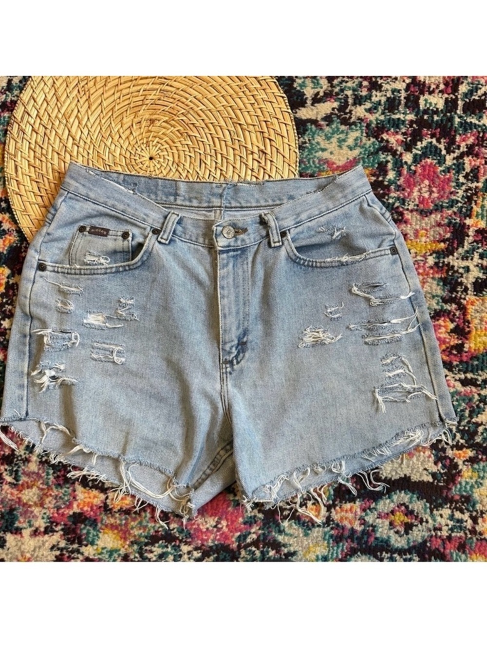 Riders Vintage Hand Done Distressed Denim Cut Off Shorts Women’s 12